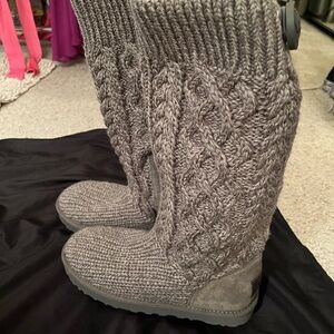 UGG Taupe Knit Boots